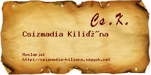 Csizmadia Kiliána névjegykártya